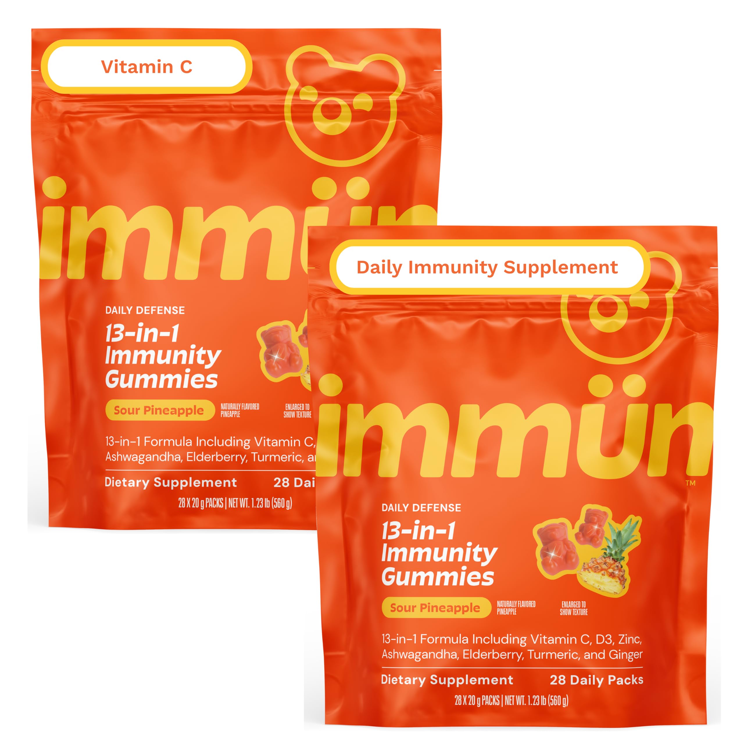 Grüns Immün 13-in-1 Immunity Support Supplement Gummies, 2x28 Low Sugar 28 Count (Pack of 2)
