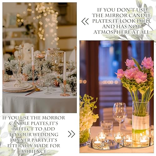 Miniatura 4 de Weysat Juego de 12 piezas de espejos redondos acrílicos para centros de mesa, 5 pulgadas, sin vidrio, autoadhesivos, espejos, calcomanías de pared