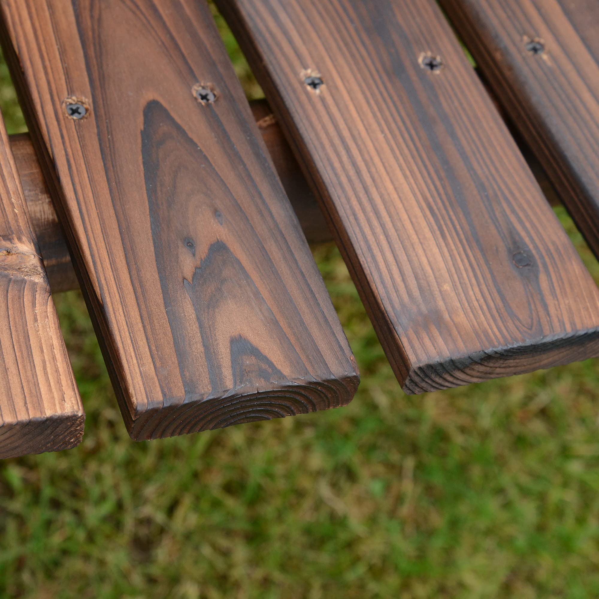 Buy Outsunny Outdoor Adirondack Chair 2 Seat Freestanding Solid Wood Rustic Log Porch Swing