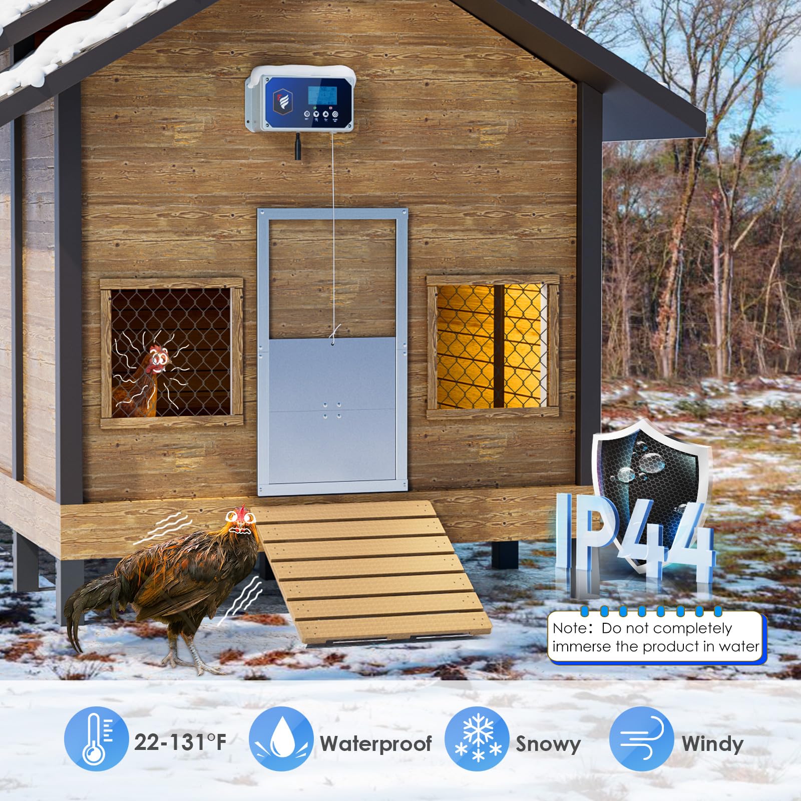 Porte Poulailler Automatique Solaire Towwoo 2024 - Acier Inoxydable Avec Minuterie, Télécommande Et Capteur Lumière, Trappe Poulailler