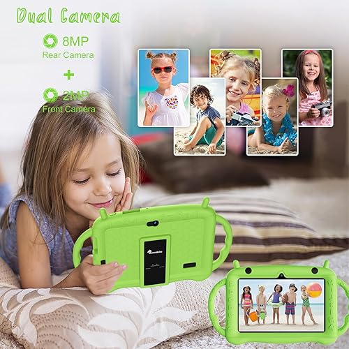 Miniatura 5 de Semeakoko Tablet de 7 pulgadas para niños de 2 a 10 años, tableta de aprendizaje educativo Android 12 con funda a prueba de golpes, 2 GB de RAM+32