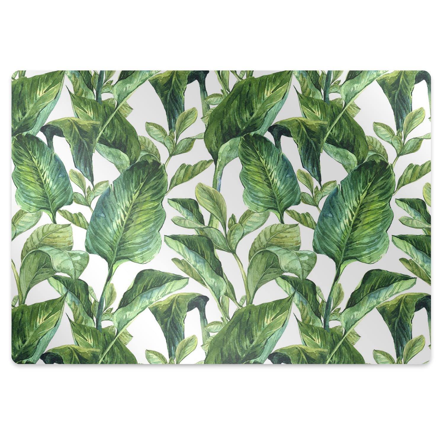 Tappeto per Sedia 100x70 cm Rettangolare Resistente ai Danni PVC Vinile per Ufficio a Casa Facile da Pulire Impermeabile Antiscivolo Protezione di Pavimenti - foglie di banano