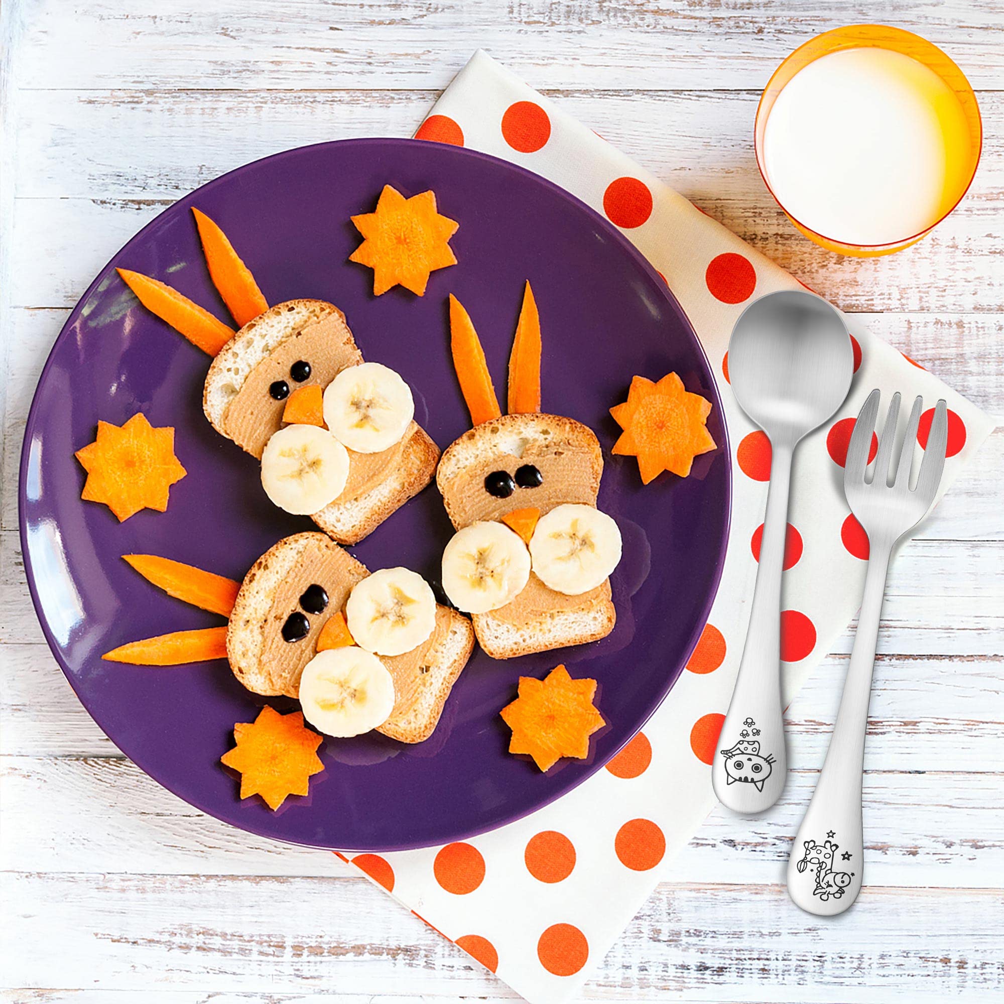 Set 7 Posate Bambini Herogo - Acciaio Inox Con Custodia - Foto 3