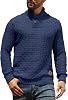 HYPESTFIT Mens Knitted Sweater Crew Neck Warm Long Sleeve Pullover Textured Ribbed Edge Top