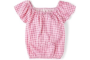 Short Puff Sleeve Plaid Shirt for Girls