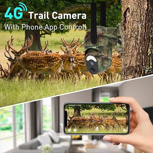 Miniatura 2 de SOLIOM S50 3G4G LTE Cámaras celulares de caza con tarjeta SIM, cámara de prueba inalámbrica al aire libre Pan Tilt 355 View con visión nocturna de