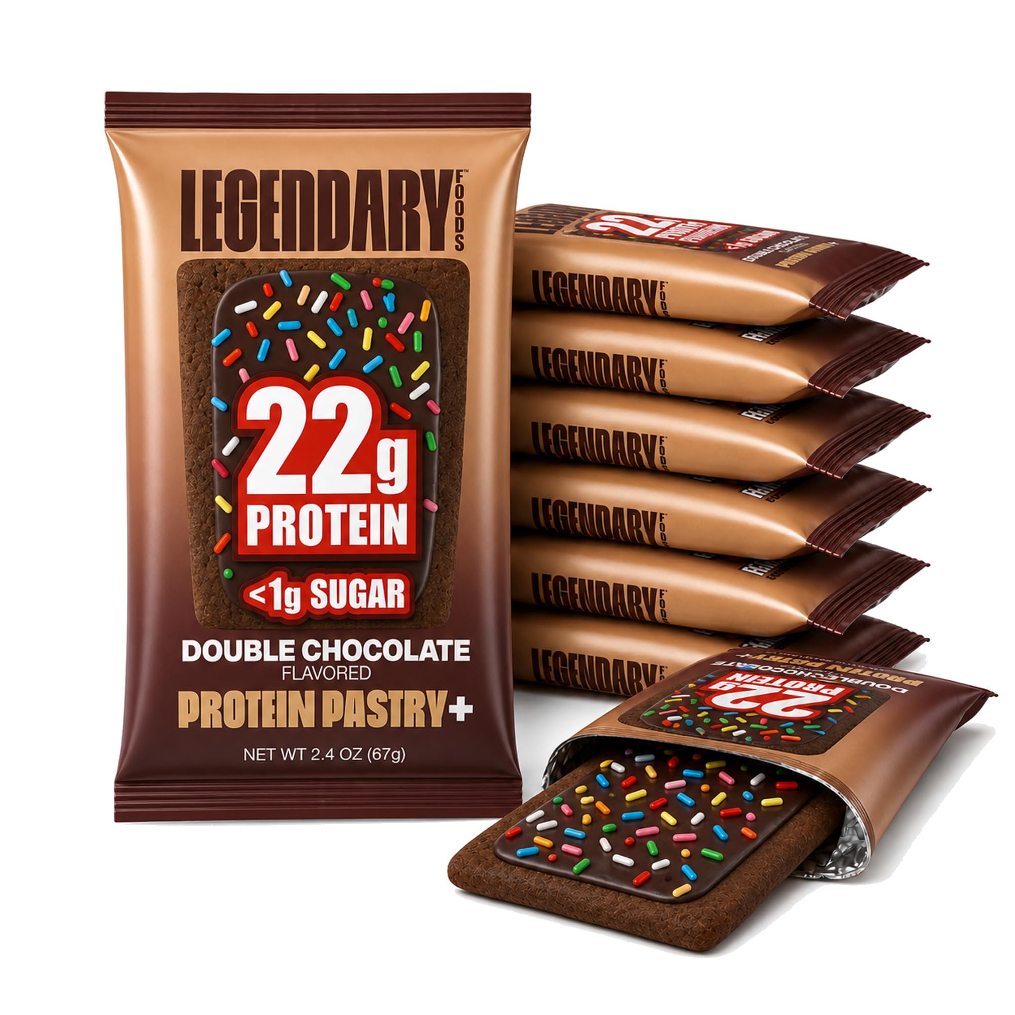 Legendary Foods High Protein Pastry, Chocolate, Low Carb/Low Sugar Snack | Protein Pastry, Keto Snack, Frosted Breakfast Tart, High Protein Keto Treats, Healthy Snacks for Adults & Kids