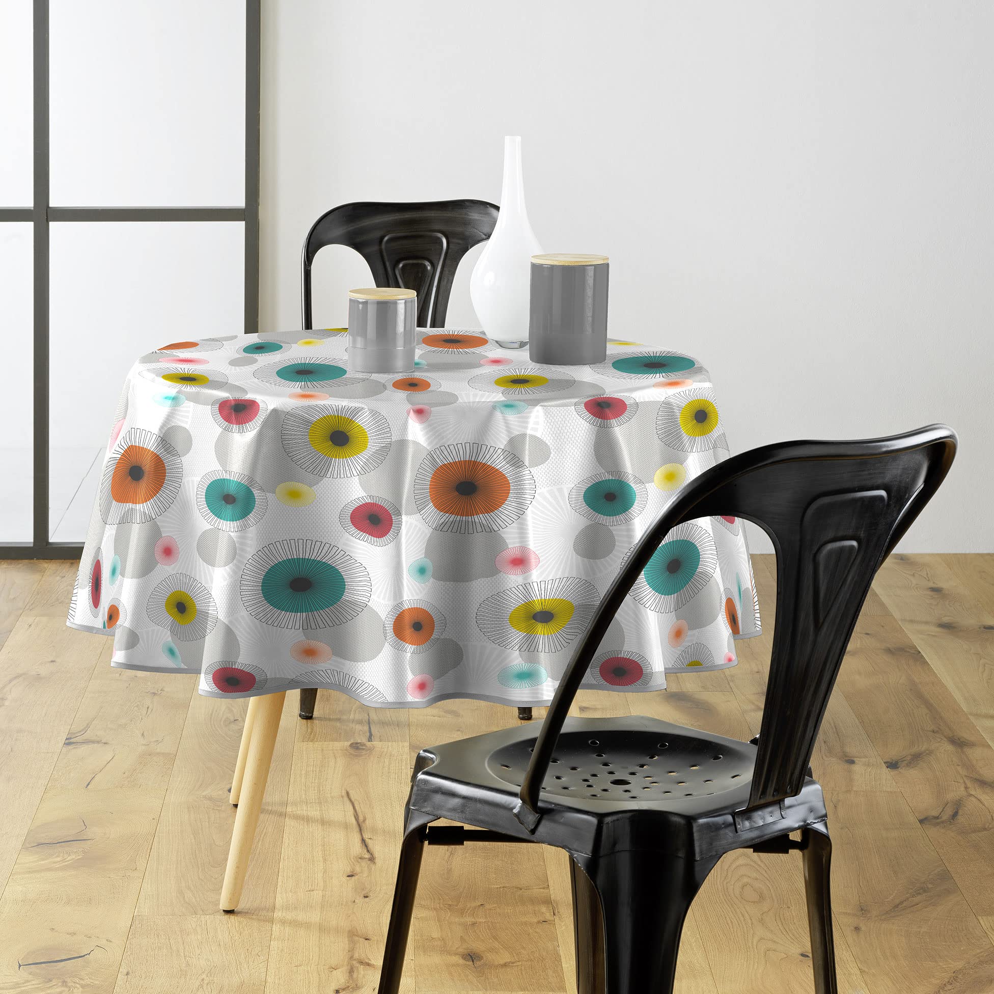 Douceur d'Intérieur Feria Printed PVC Tablecloth Round 160 cm