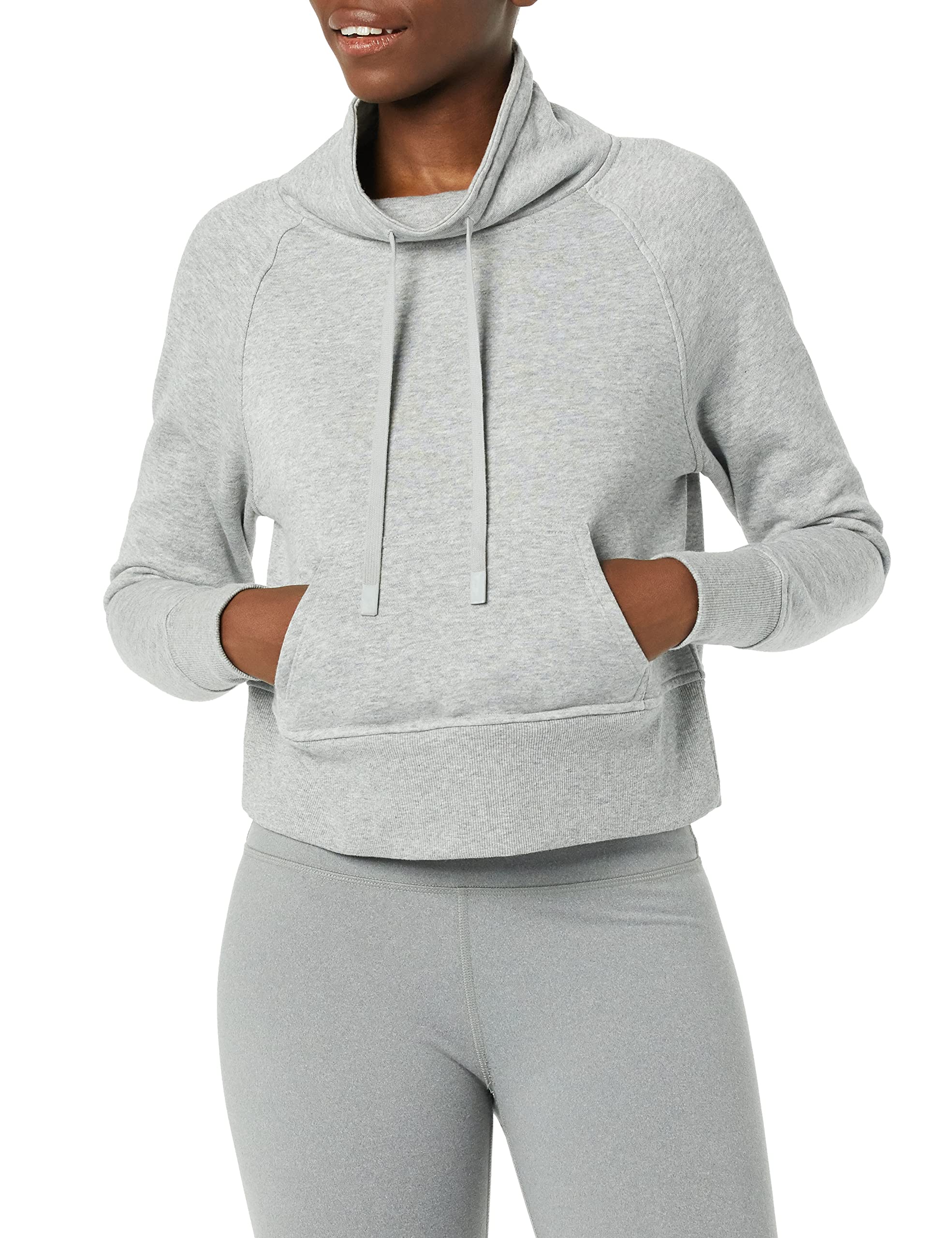 Core 10Women's Super Soft Fleece Cropped Length Cowl Neck Sweatshirt