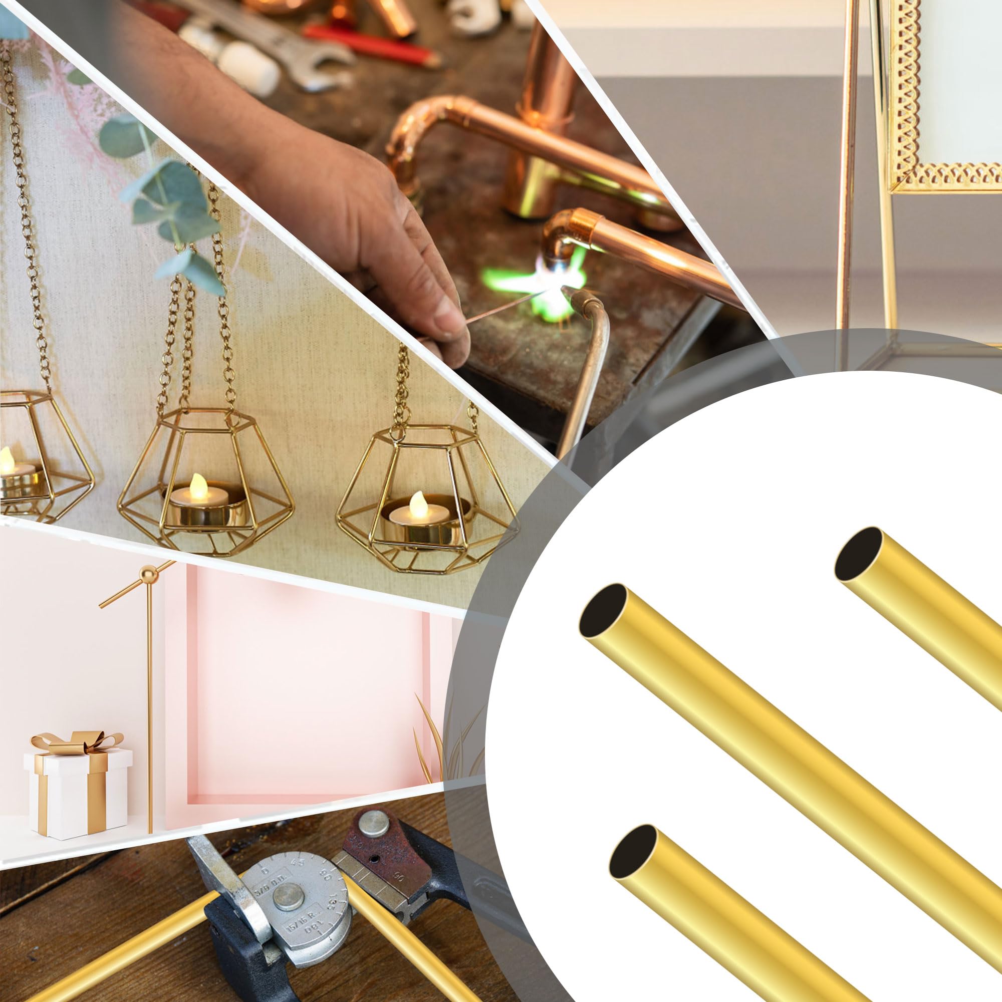 Messingrohre Set mit 2mm 2,5mm 3mm 3,5mm 4mm 4,5mm 5mm 6mm 7mm 8mm, 0,3 mm Wandstärke, 200 mm Länge, LAVMHAB Nahtlos Rundrohr aus Messing für Bastelarbeiten (10 Stück)
