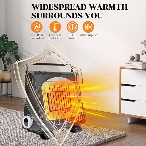 Miniatura 5 de Calentador y estufa de butano portátil 2 en 1 con autoencendido, seguro e inalámbrico, no eléctrico para camping, tiendas de campaña, uso al aire