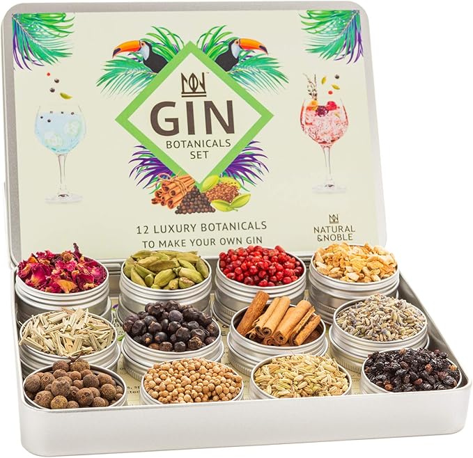 Gin Botanicals and Infusions Gift Kit. Set of 12 Finest Botanicals and Spices for Gin. Amazon