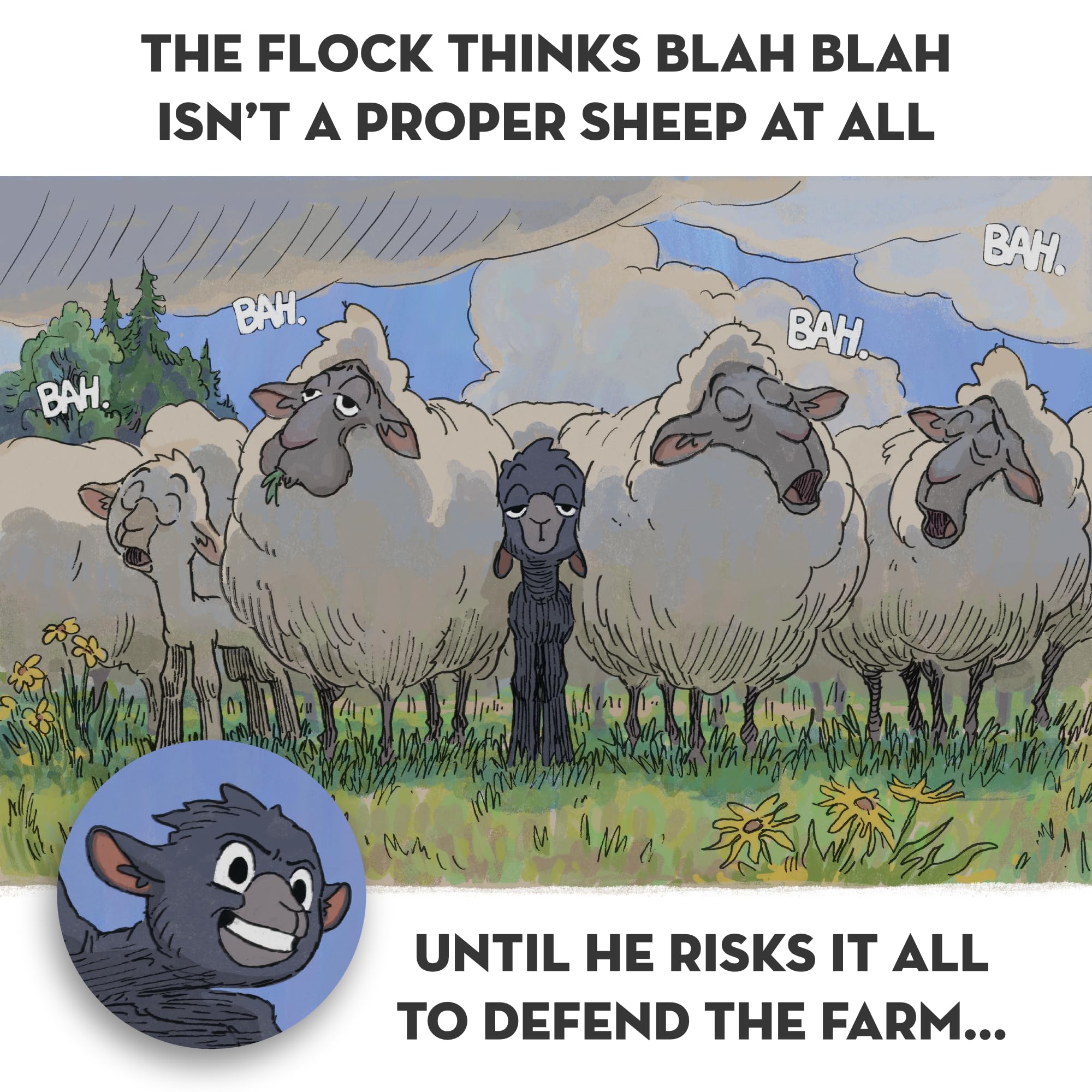 Blah Blah Black Sheep Picture Books, Illustrated Children Story Books, Courageous Kids, Action-Packed Children's Books Ages 6-8, Bedtime Animal Books for Kids - Image 5