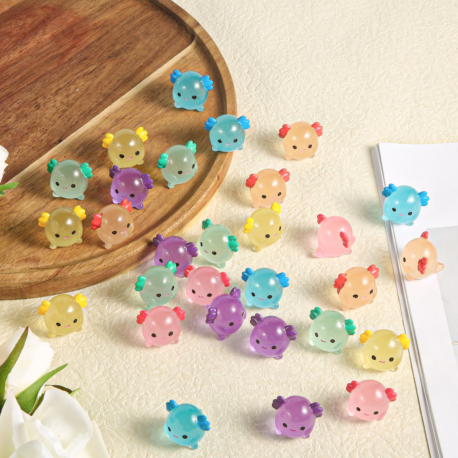 Tinoaly 48pcs Mini Resin Axolotl Miniature Figurine - Image 3
