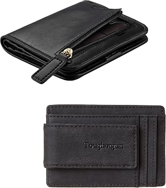 Toughergun Womens Genuine Leather Wallet& Mens Money Clip