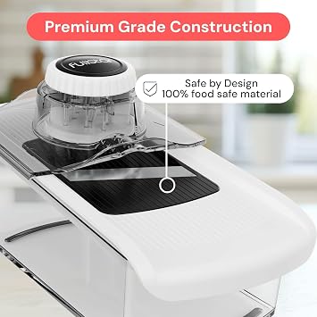 Fullstar Pro - 6-in-1 Mandoline Vegetable Slicer, Julienne Cutter & Grater | Food Onion & Potato Slicer - Veg Spiralizer, Cheese Grater - Fast & Safe with Finger Guard, Safety Glove (6-in-1, White)