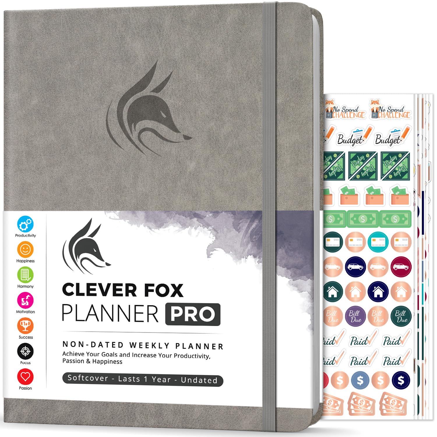 Clever Fox Planner PRO – Weekly & Monthly Life Planner to Increase Productivity, Time Management and Hit Your Goals, 8.5x11″ (Gray)The Forest Stewardship Council