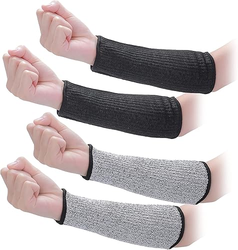 Aster 2 pares de mangas de protección de brazo resistentes a cortes, mangas protectoras de nivel 5, mangas protectoras resistentes al calor, para