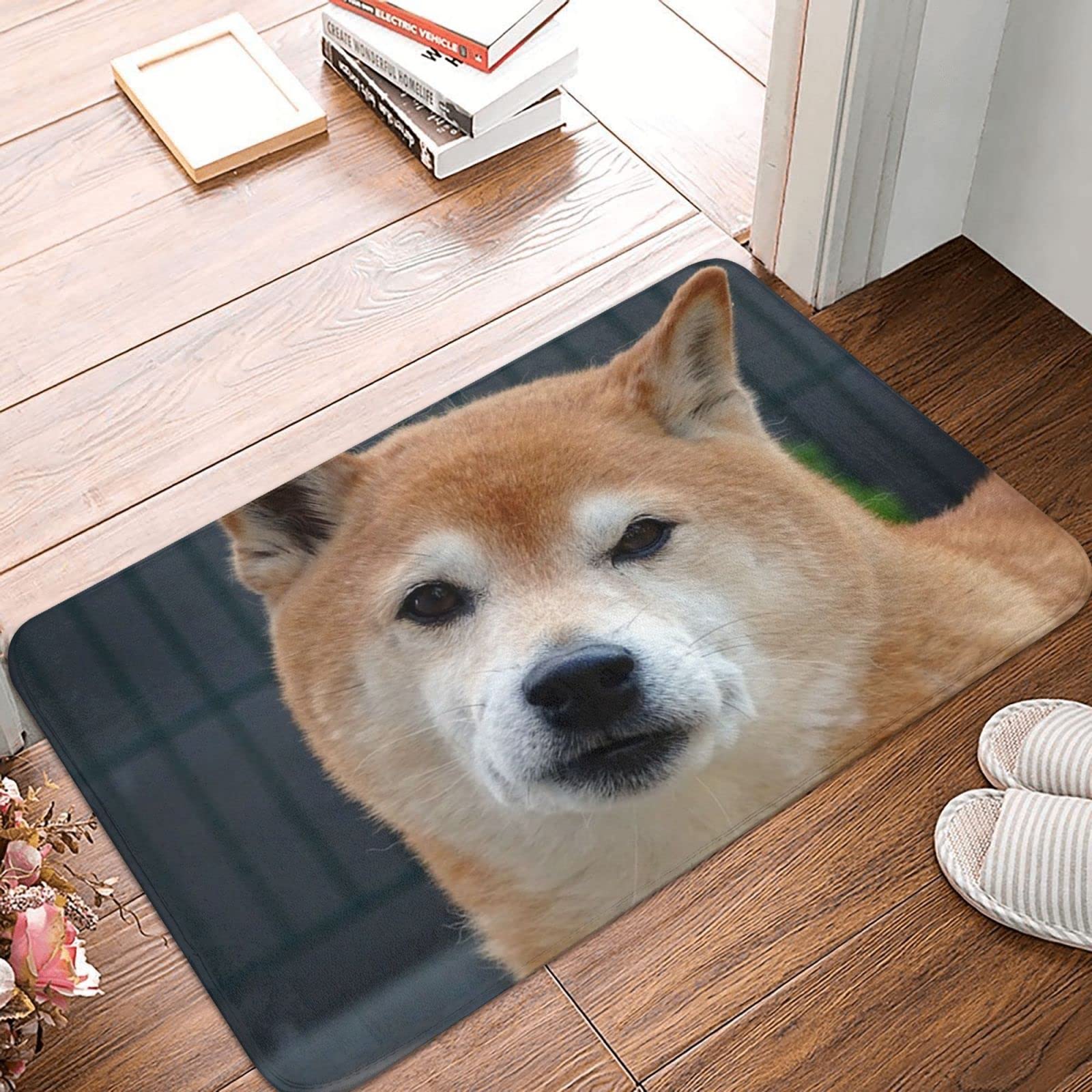 玄関マット犬柄 柴犬ドアマット滑り止め付き 室内用足拭きマット カーペット Amazon | 玄関マット 柴犬 犬柄 萌え かわいい バスマット 足ふき