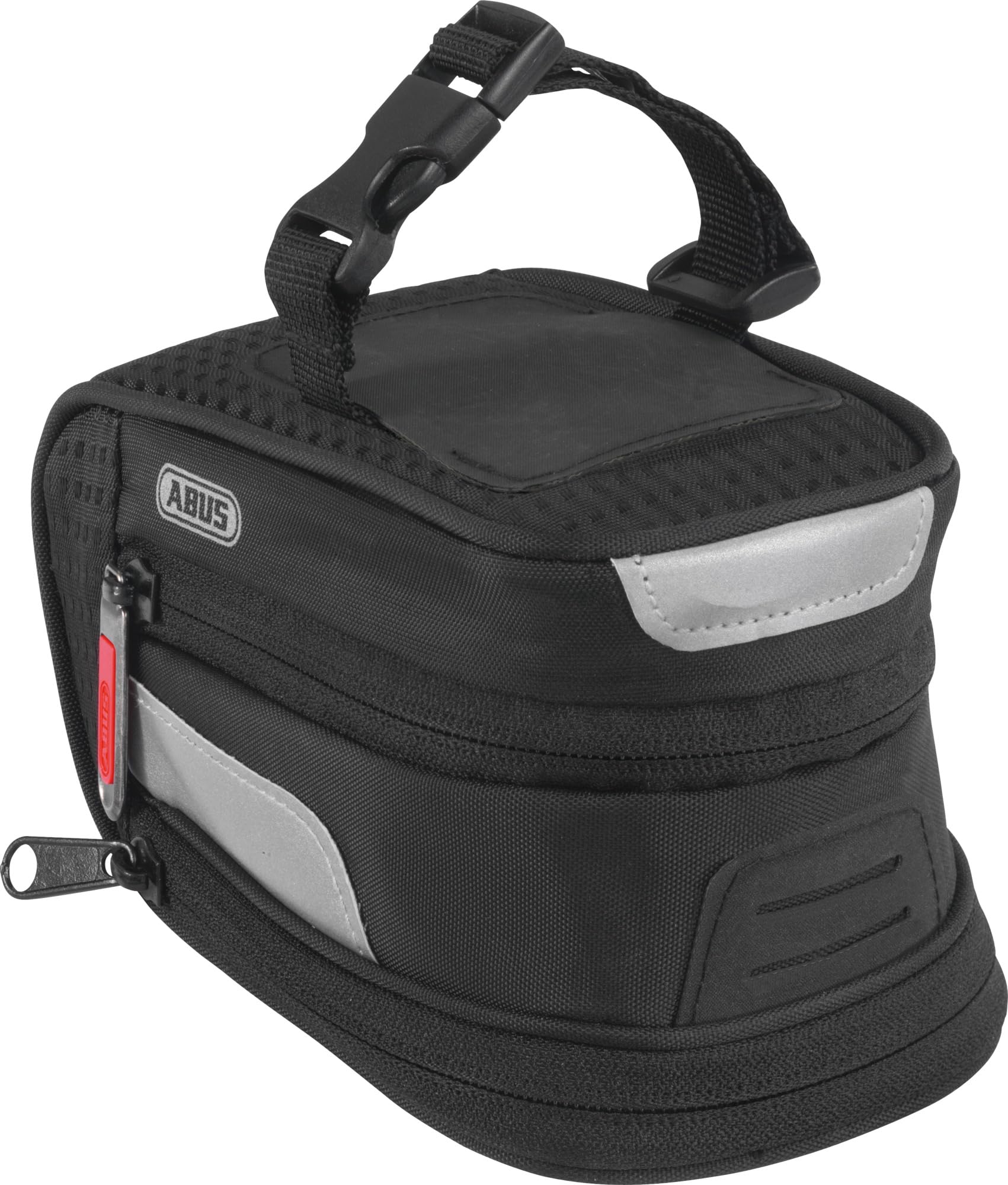ABUS Sacoche de selle Oryde ST 2100 KF - Sacoche de vélo avec protection contre la pluie - 150 mm x 80 mm - capacité 1,2 litres | Sacoche de selle avec compartiment extensible, matière hydrofuge, détails réfléchissants