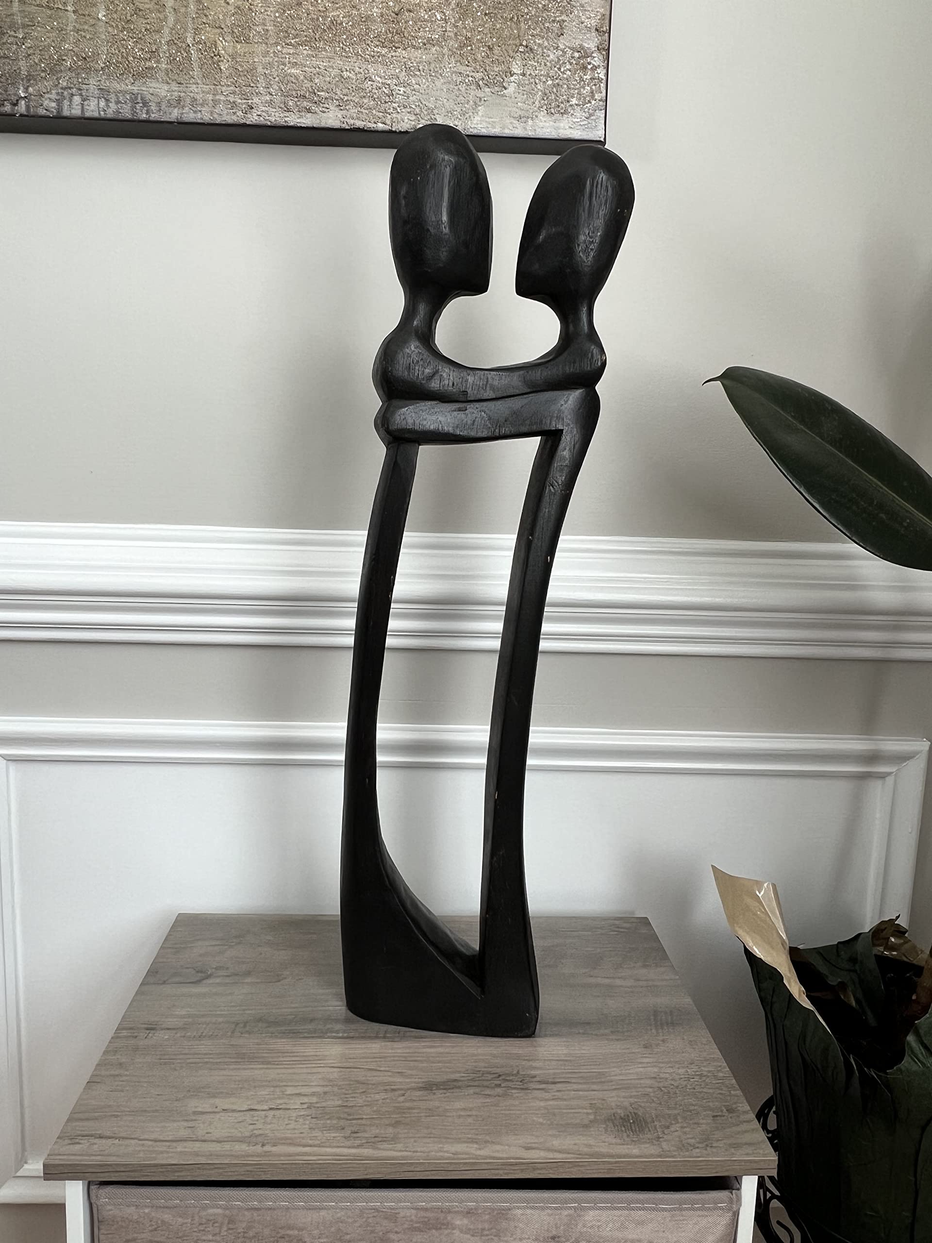 アフリカ　木彫像　置物　黒檀？ Amazon.co.jp: ShopHaven Sweet Lovers 抽象的な黒檀木製像 - 家庭用