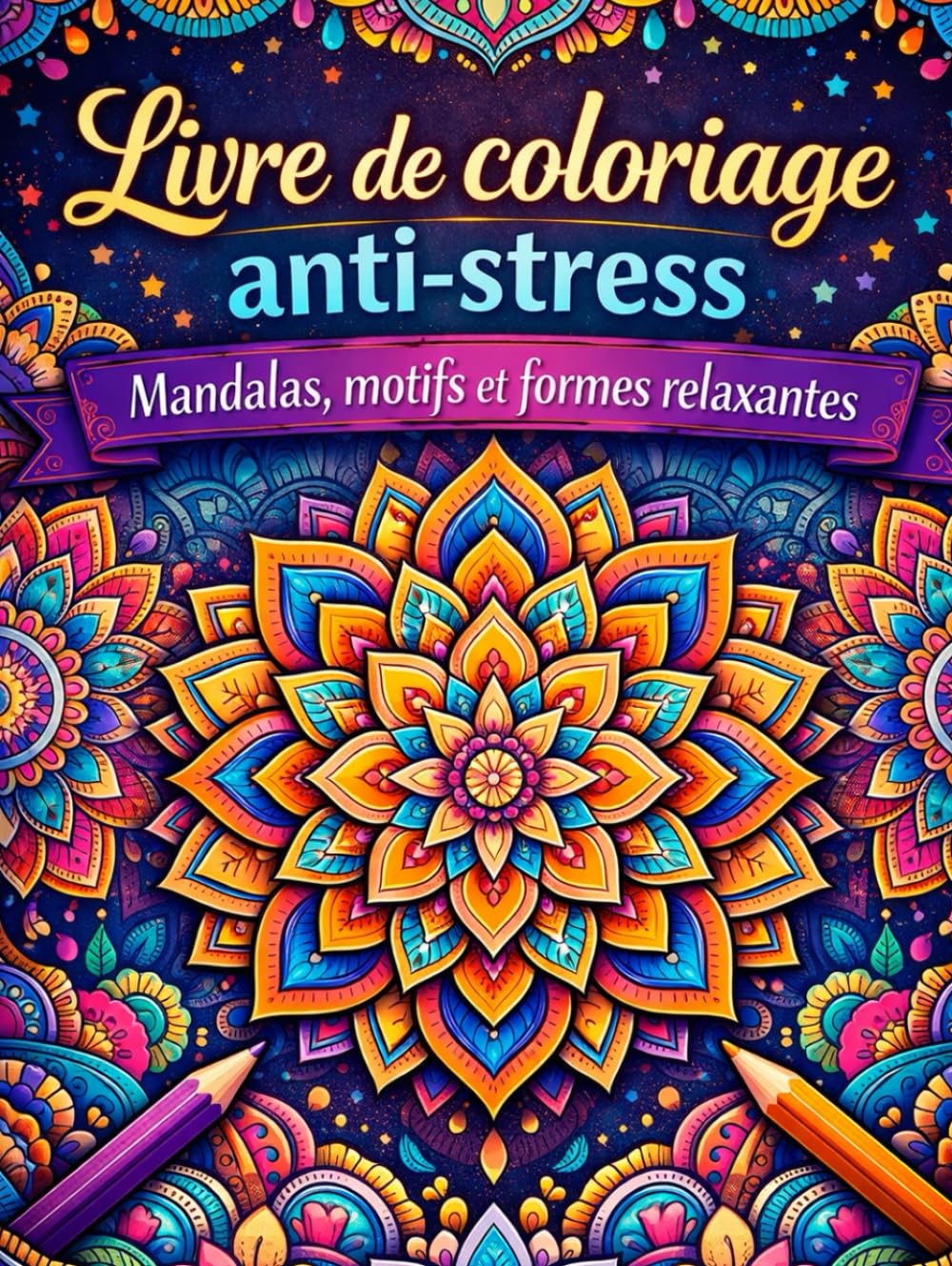 Livre de coloriage anti-stress: Mandalas, motifs et formes relaxantes