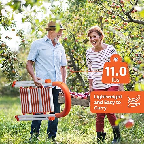 Miniatura 5 de LUISLADDERS Taburete de 3 escalones, escalera plegable y ligera, antideslizante de aluminio con agarre de goma, capacidad de 350 libras, escaleras