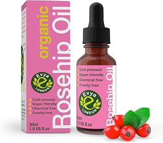 Organic Rosehip Oil for Face,Hair, Nails, and Body 30ml, Cold Pressed 100% Pure Organic Rosehip Seed Oil, Hydrating Nourishing & Moisturising for Skin-Suitable for All Skin Types.