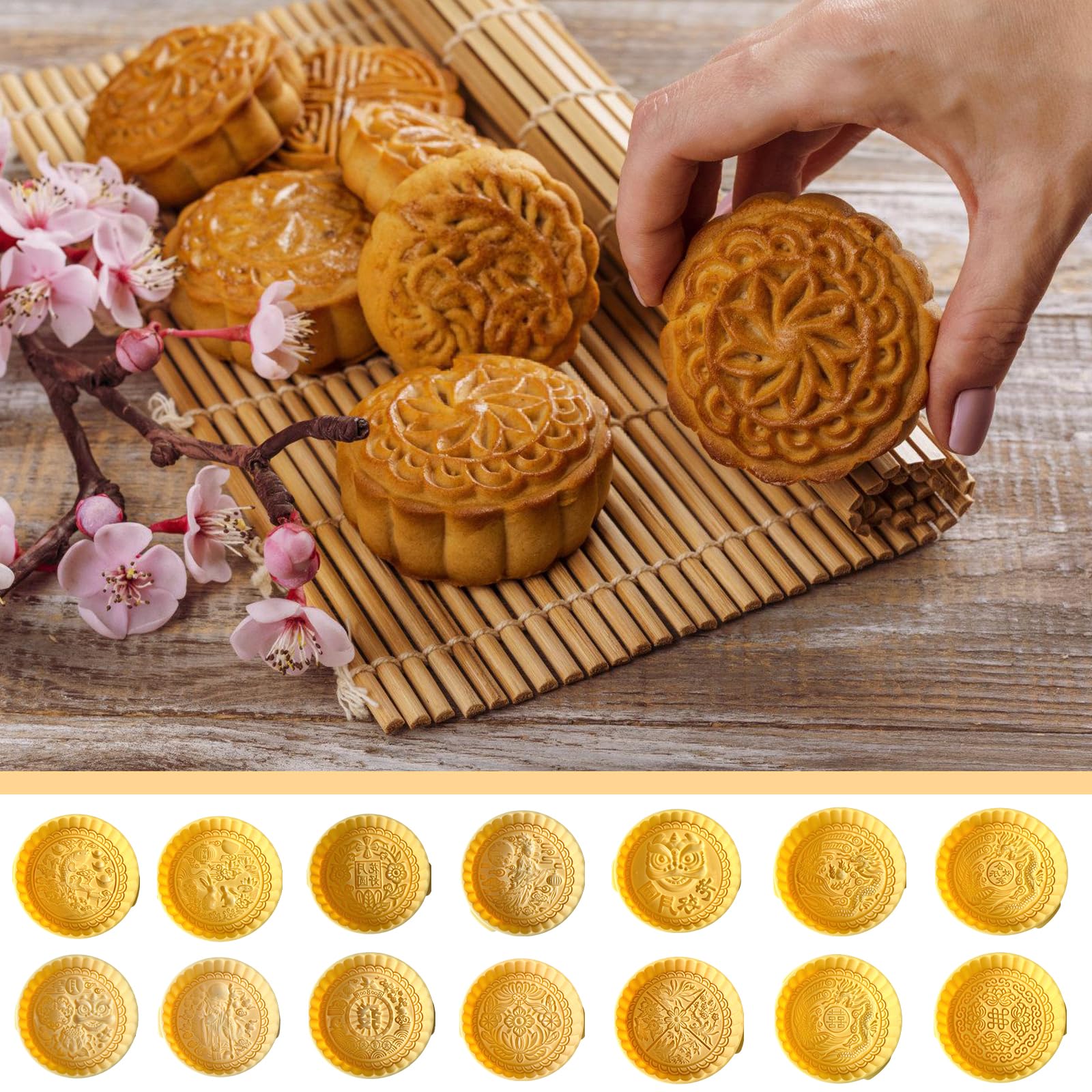Kuchenform mit traditionellem Muster, Kuchendekoration, Werkzeug, Kekse, Dessert, Handpresse, Gebäckform, Backzubehör, 2 Stück