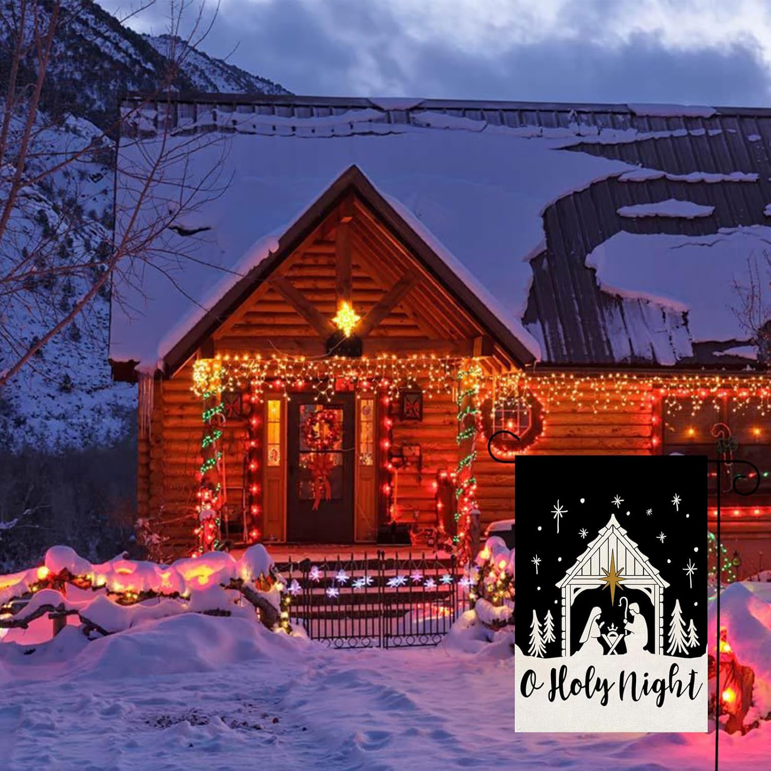 Christmas Nativity Christ O Holy Garden Flag Burlap 12 x 18 Inch Vertical Double Sided Xmas Winter Religious Decorations Yard Outdoor Decor - Image 4