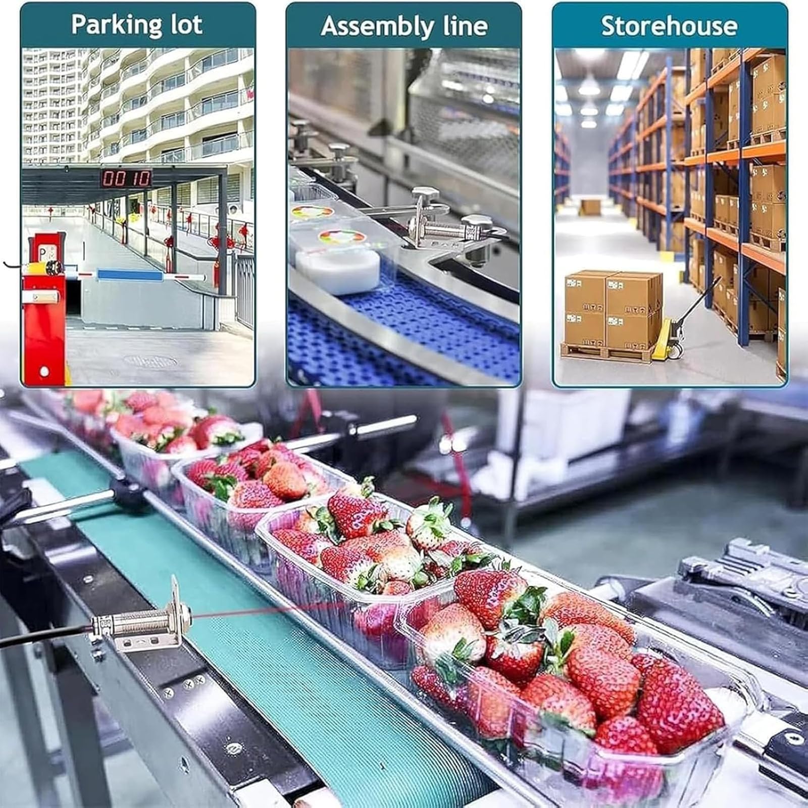 MObyat Contador Digital LED para Transportadores, Contador De Línea De Producción De 6 Dígitos con Panel De Control LED, Distancia De Detección: 30 Cm/70 Cm, Rango De Conteo: 0~999999