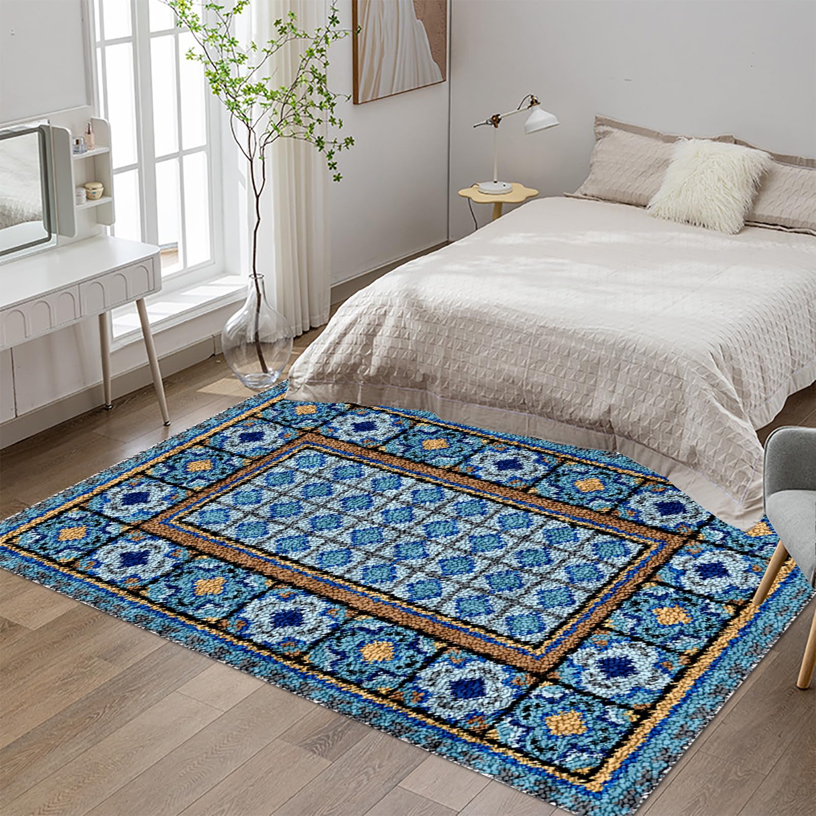Tehocwiz K-41 90X120 Cm Large Latch Hook Kits For Adults Rug Making Kit For Adults Beginners Latch Hook Rug Kits Printed Canvas Crocheting Crafts Embroidery For Adults Tapestry Kits Rug For Beginners