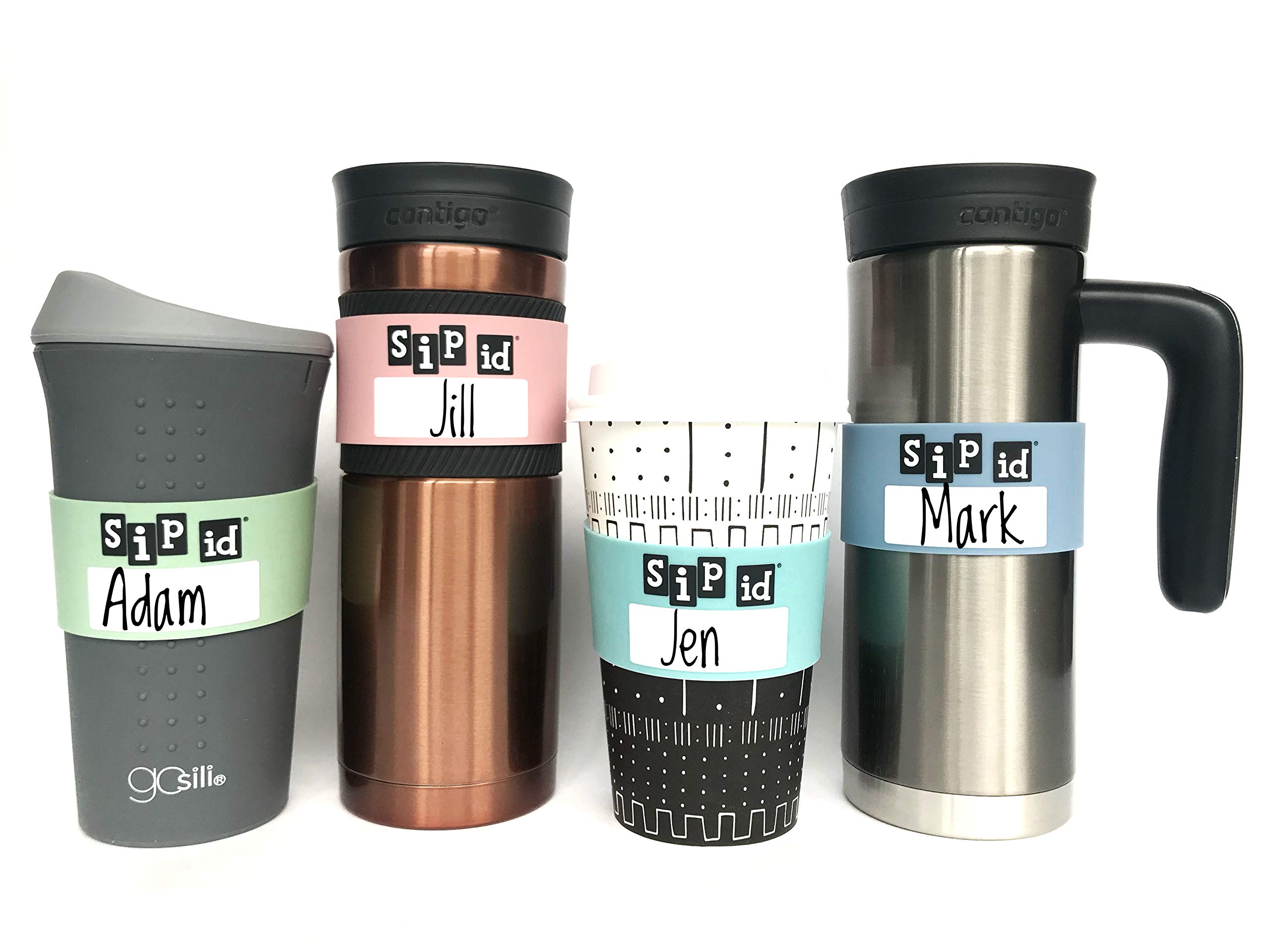 SIP ID 12 Band Party Pack Pastel Colors Personalize & Label Drinks: Wrap Around Water Bottles, Reusable Bottles & Cups, Drinking Glasses, Beer, Cocktails