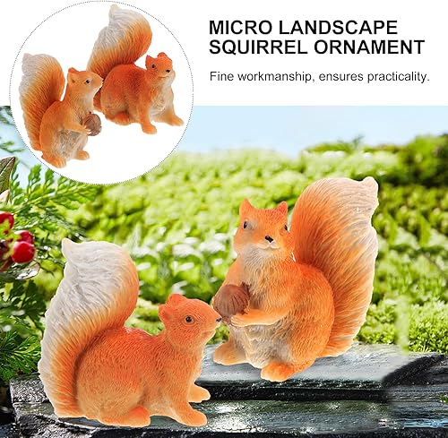 Miniatura 5 de ibasenice Estatuas de ardilla mini estatua de animales de ardilla en miniatura de resina escultura de ardilla para tartas, micro paisaje, bonsái,