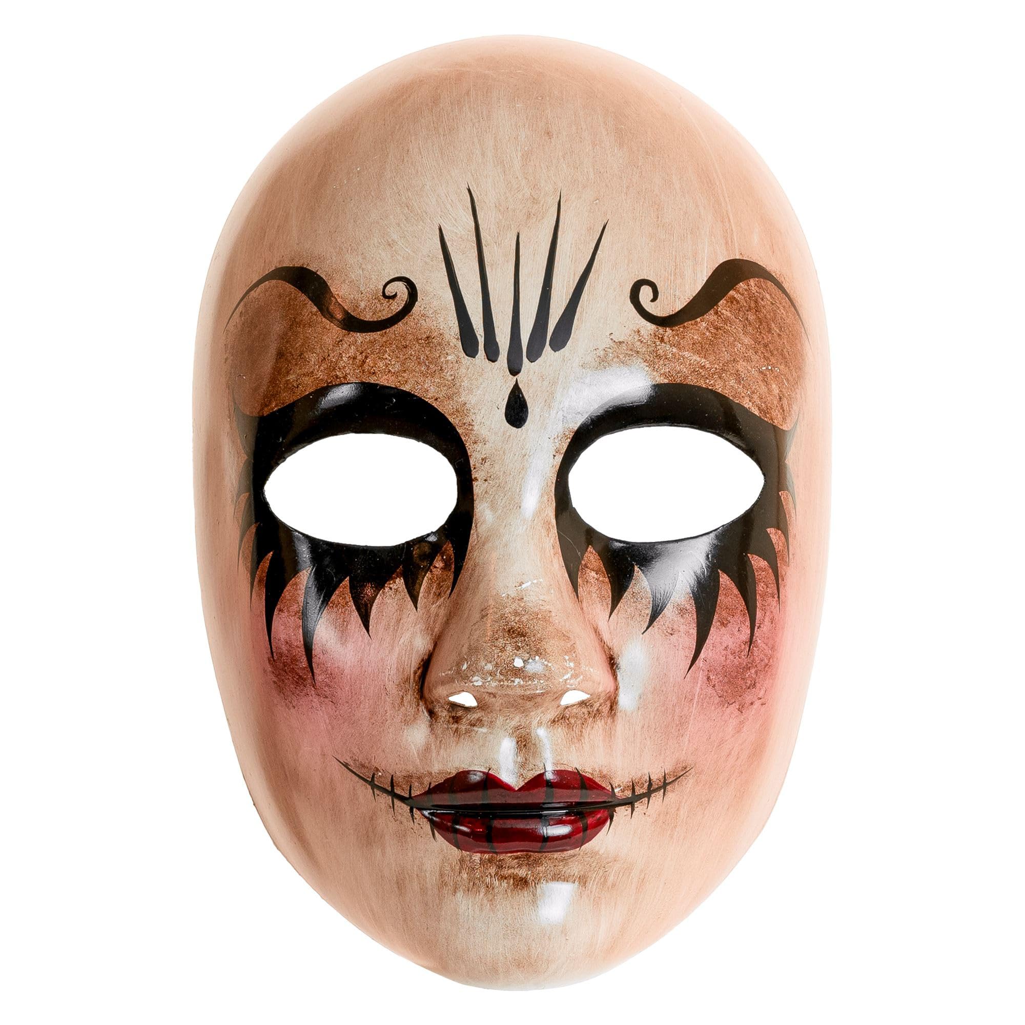 W WIDMANN MILANO Party Fashion - Mask Doll Face Plastic Porcelain Doll Scary Halloween Costume