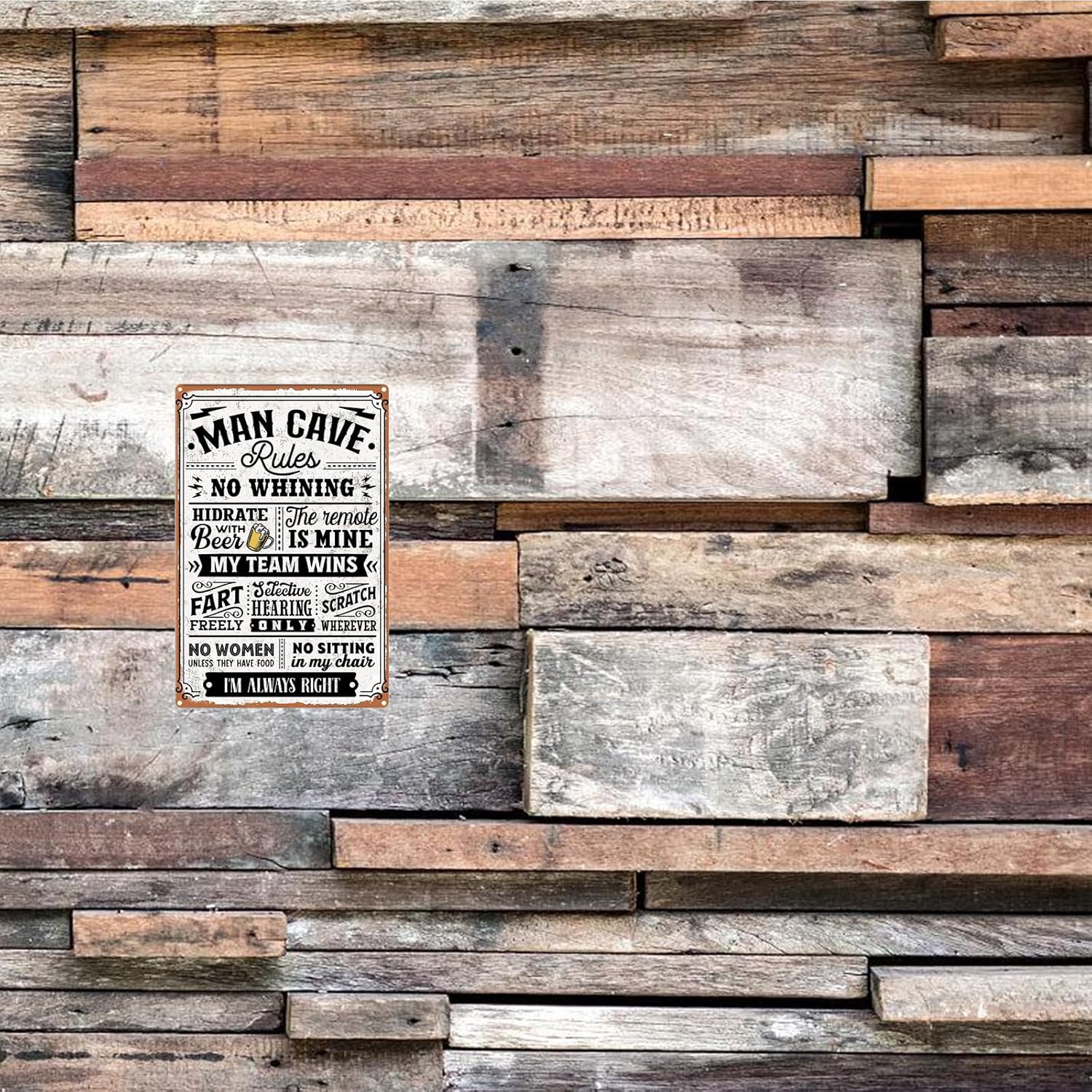 Man Cave Rules Sign Funny Man Cave Decor Retro Metal Tin Signs Mancave Stuff for Men Room Bar Wall Decoration 8x12 Inches - Image 8