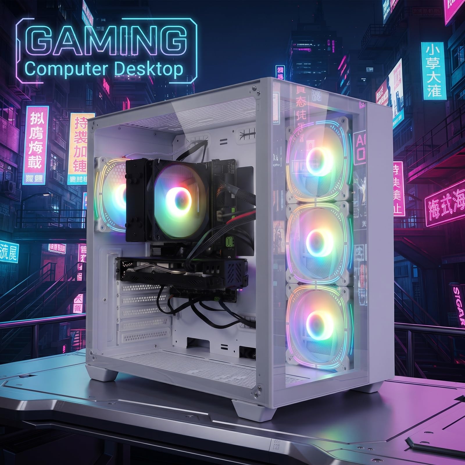 STGSivir PC Gaming Fisso, Core i7, RTX 3060 12G, 16G RAM, 512G SSD | Computer Gaming per Streaming, Editing Video, Compiti, fino a 3.9 GHz, WiFi 6, BT 5.0, 4K,HDMI,DP, Win11 Pro, Case ARGB