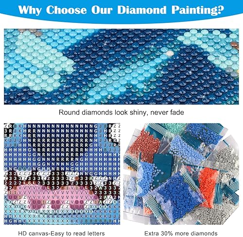 Miniatura 3 de Lxmsja Kits de pintura de diamantes de dibujos animados 5D para principiantes, pintura con diamantes de anime, pintura por números, lienzo redondo