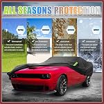 for Dodge Challenger Cover Car Cover for Dodge Challenger 08-23 Outdoor Full Car Cover All Weather Protection Rain Sun Protection with Zipper Black Replace Parts