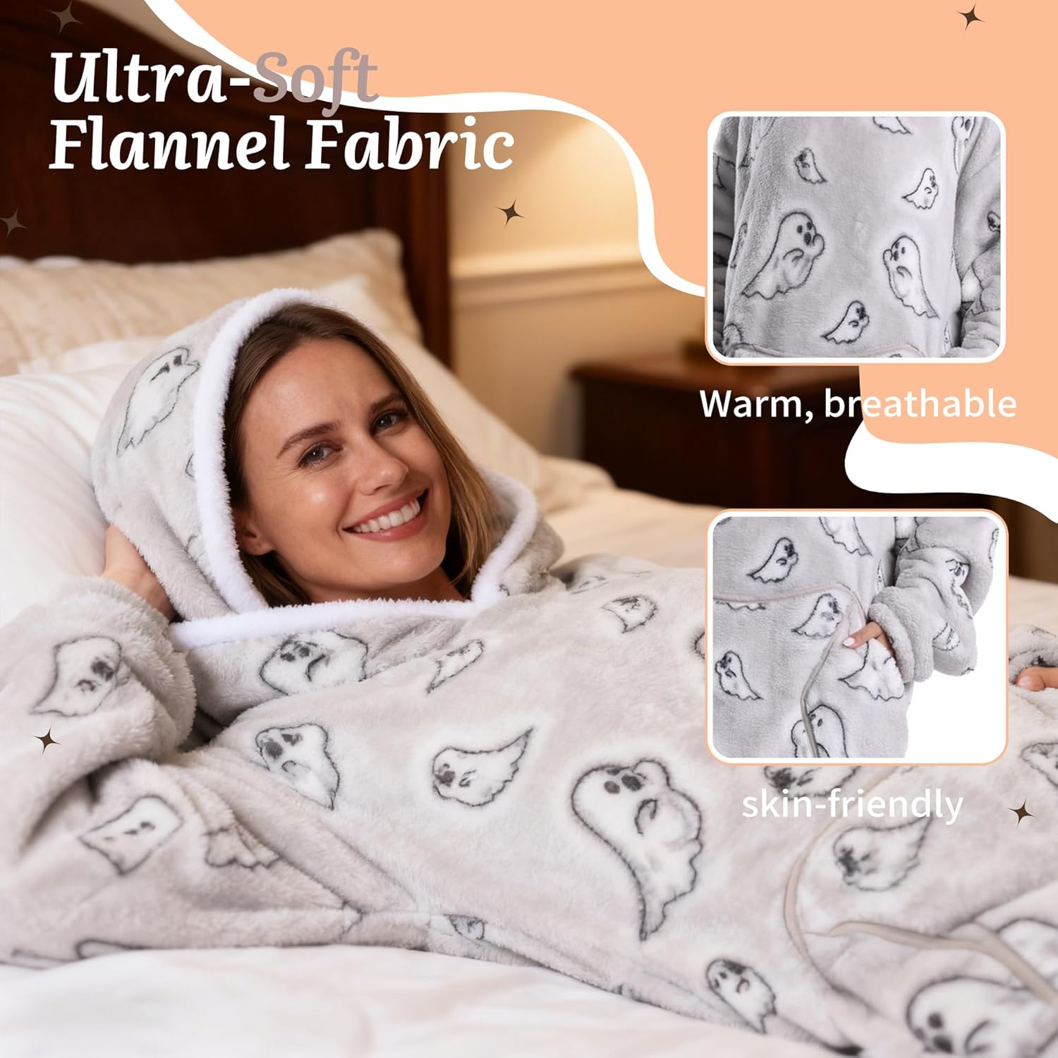 Capecage Blanket Hoodie, Long Hooded Blanket Sweatshirt as Birthday Gifts for Women Men, Long Wearable Blanket for Women Men.