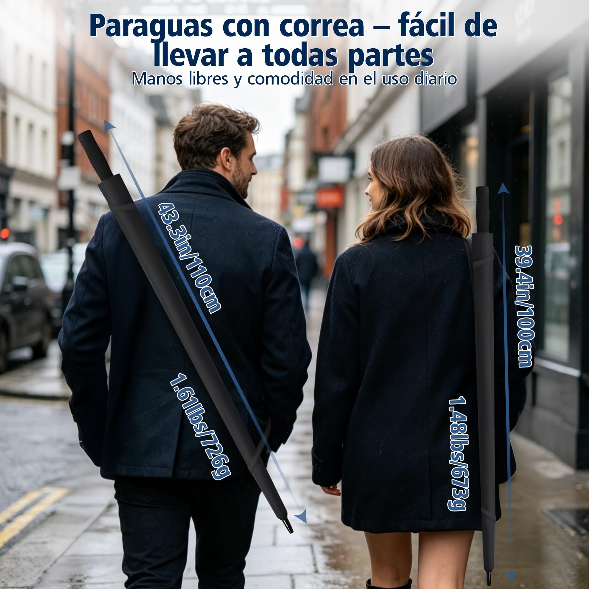 ZOMAKE Paraguas Grande 62/68 Pulgadas,XL/XXL Paraguas Golf Grandes Antiviento,Umbrella Resistente Con Doble Toldo Venteado Impermeable Para Hombre Mujer