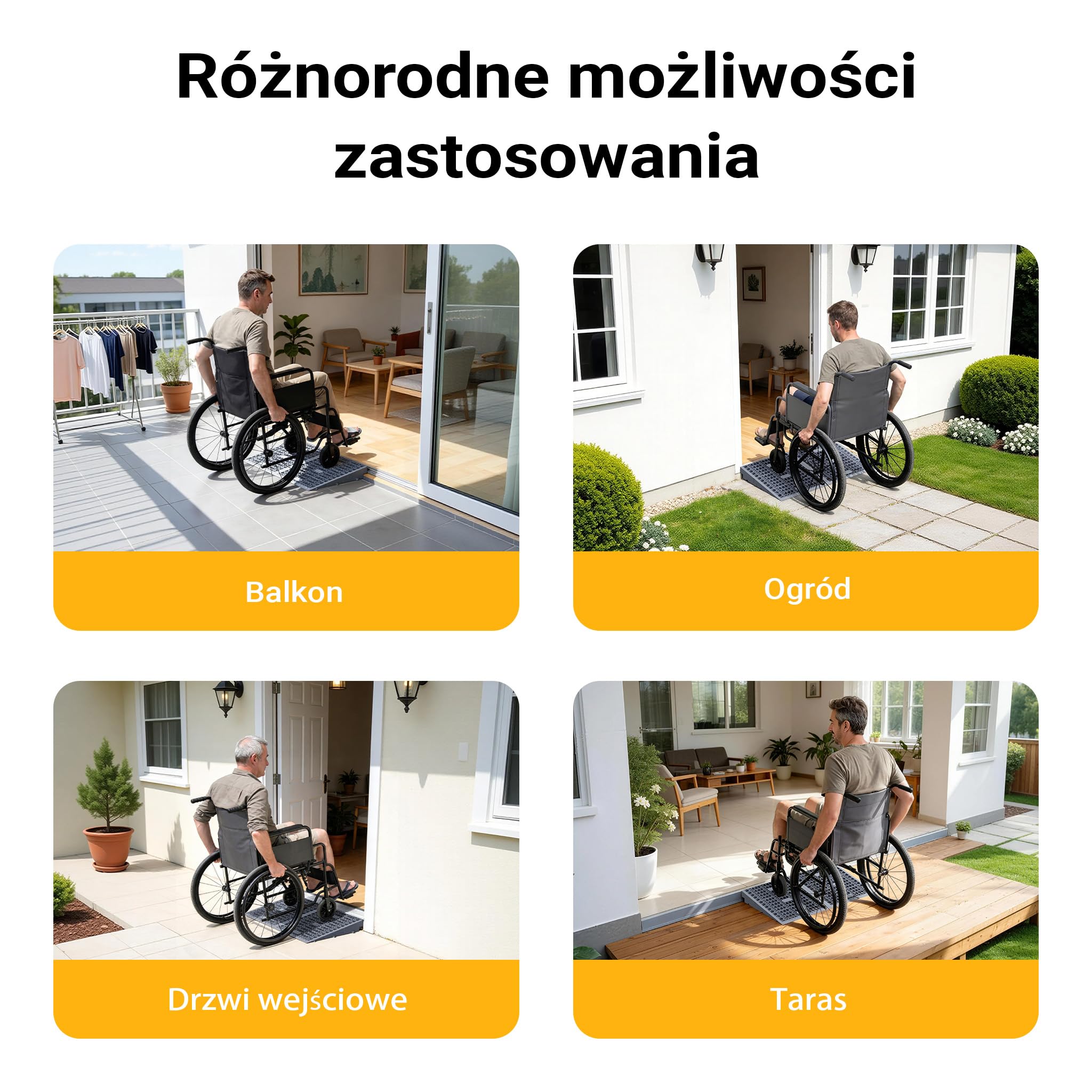 Wiltec Rampa progowa modułowa do 1360 kg nośności, o wymiarach 810 x 460 x 0-25/25-50/50-76 mm, możliwość wydłużenia, szybki montaż