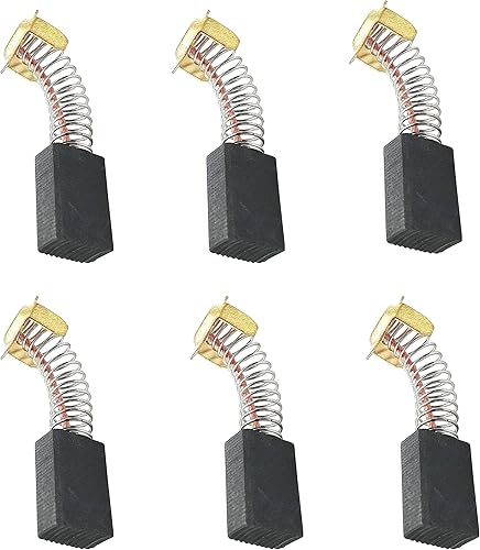 Paquete de 6 cepillos de carbono 999043 compatibles con Hitachi 999-043 514003-43 cepillo de motor de herramienta eléctrica C8FB2 WH22 C7SC, CR13VA