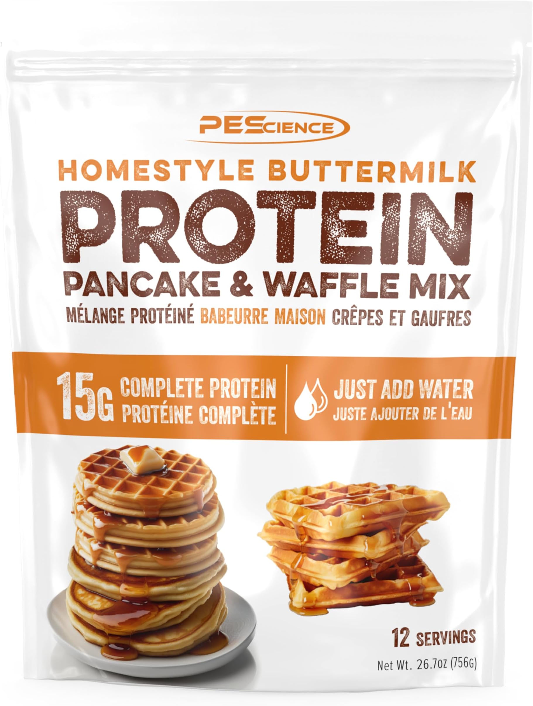 PEScience Protein Waffle & Pancake Mix, 12 Serve