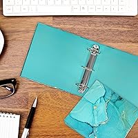 Vista 8 de Carpeta pequeña de 3 anillas de 5.5 x 8.5 pulgadas, carpeta de 2 pulgadas, anillo redondo, azul, paquete de 2