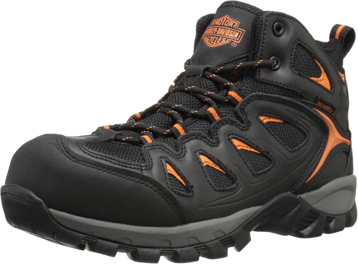 HARLEY-DAVIDSON FOOTWEAR Men's Woodridge CT, Black/Orange, 13 M US