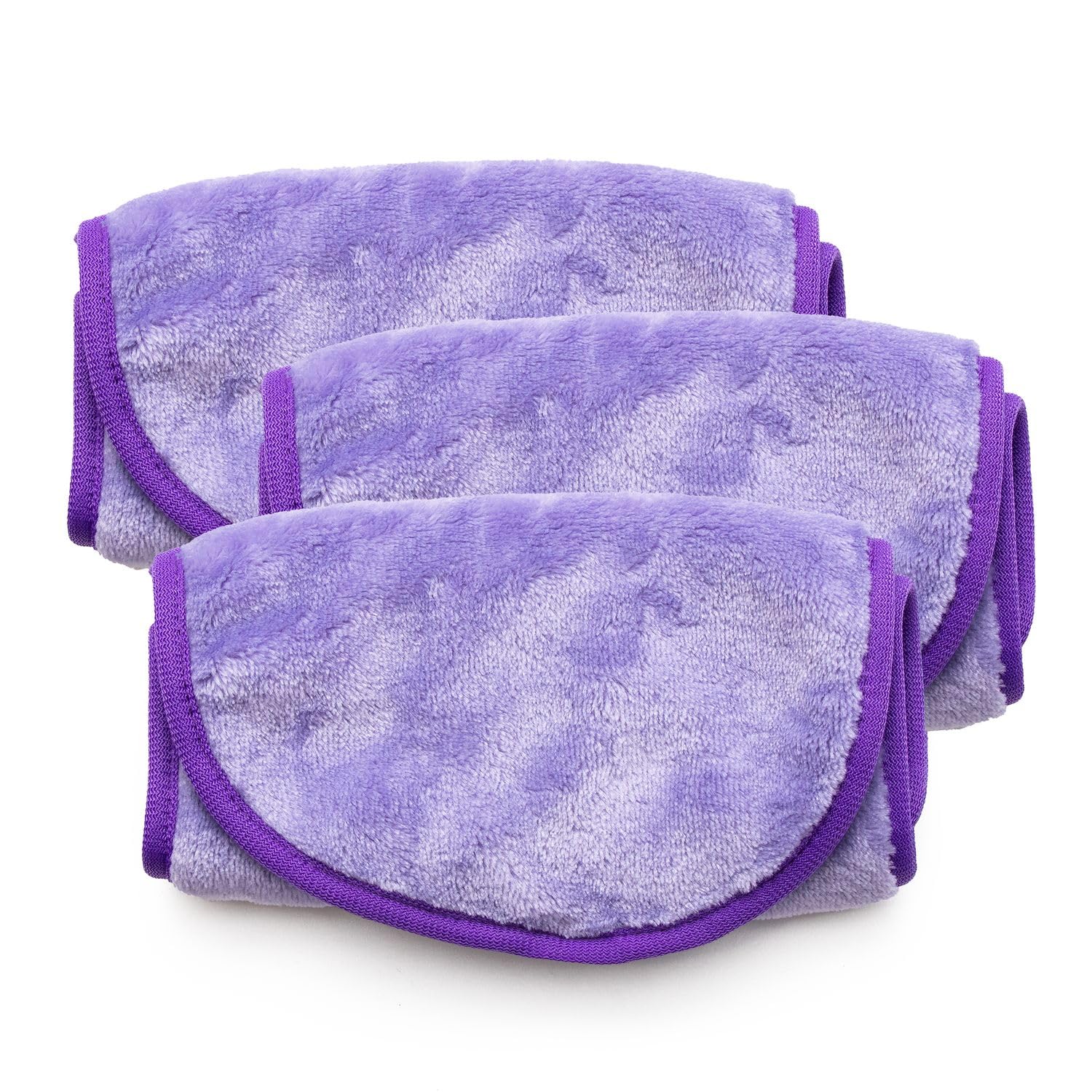 Intirilife zestaw 3 chusteczek do demakijażu z mikrofibry do twarzy w kolorze fioletowym - 40,5 x 17 cm - chusteczki do demakijażu miękkie zmywalne ściereczki do czyszczenia wielokrotnego użytku