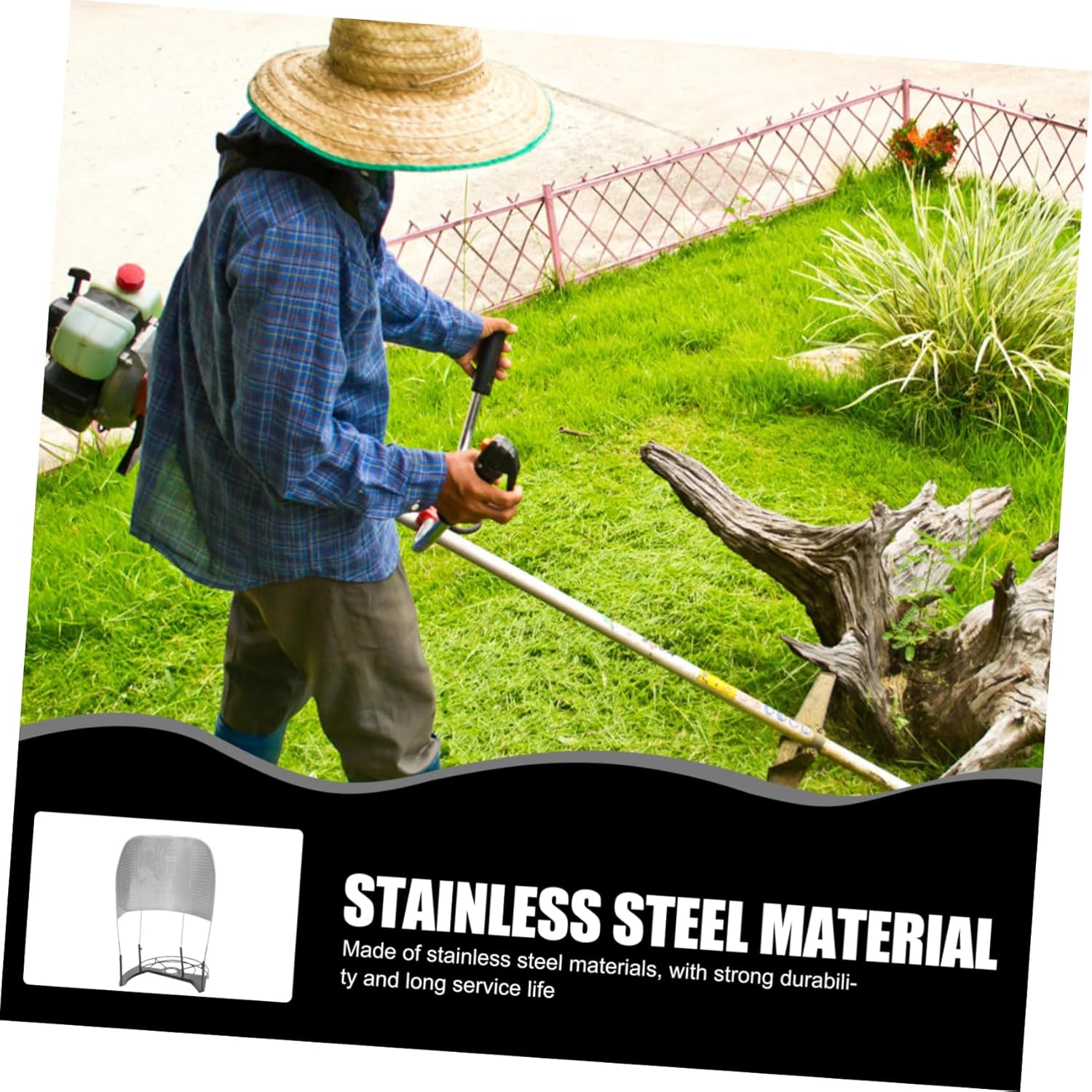 BESPORTBLE Grass Shield for Rice Harvester Harvesting Tool Stainless Steel Frame Easy to Use