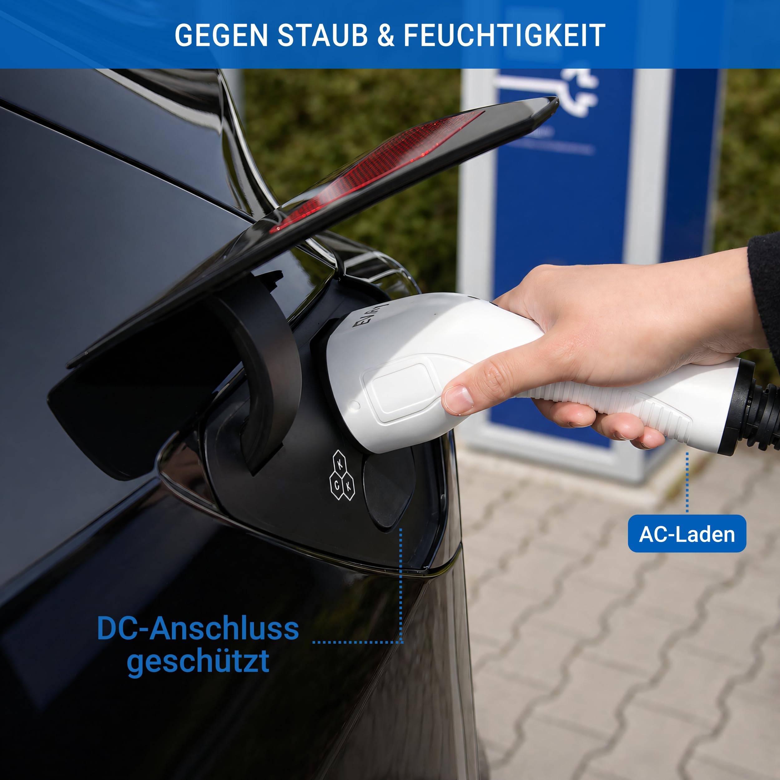 Schutzkappe für CCS-Anschluss magnetisch • Abdeckung schützt den DC Ladeanschluss vor Staub und Feuchtigkeit • passend für Tesla Model S/3/X/Y & andere EVs
