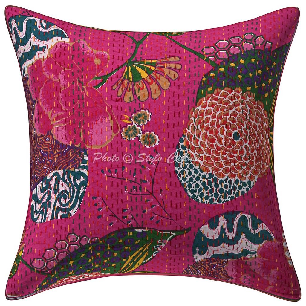 Etnico Fodere Per Cuscini 40x40 cm Decorativi Da Divano Uccello Kantha